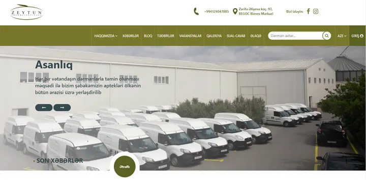 Zeytun Pharmacy homepage